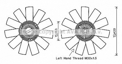 AVA QUALITY COOLING msc655 -  Вентилятор, охлаждение двигателя